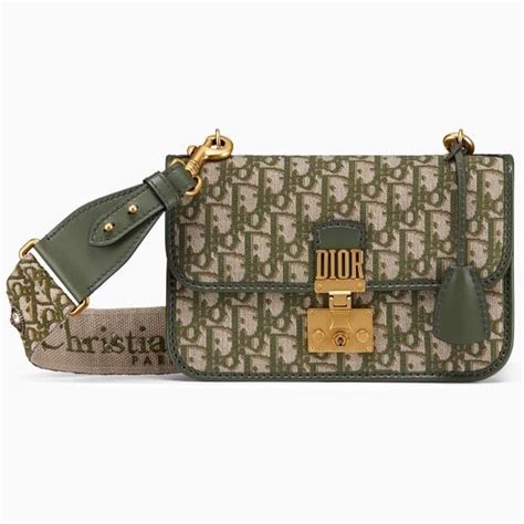 dior oblique green canvas bag|Dior oblique pouch bag.